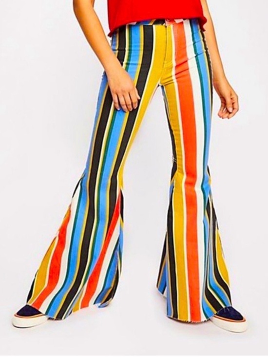 Free People Denim - Free People Striped Bell Bottoms